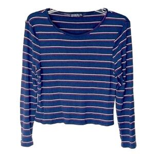 ❤️ 🆕 COTTON ON Striped crop long sleeve Top Size L